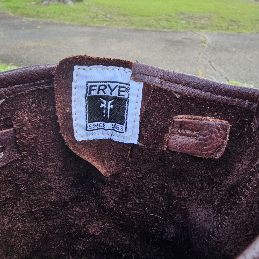 Frye Brown Leather Ankle Boots Size 9 - Picture 12 of 14